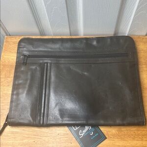 Leather Portfolio Zip Around Vintage Scully Like New